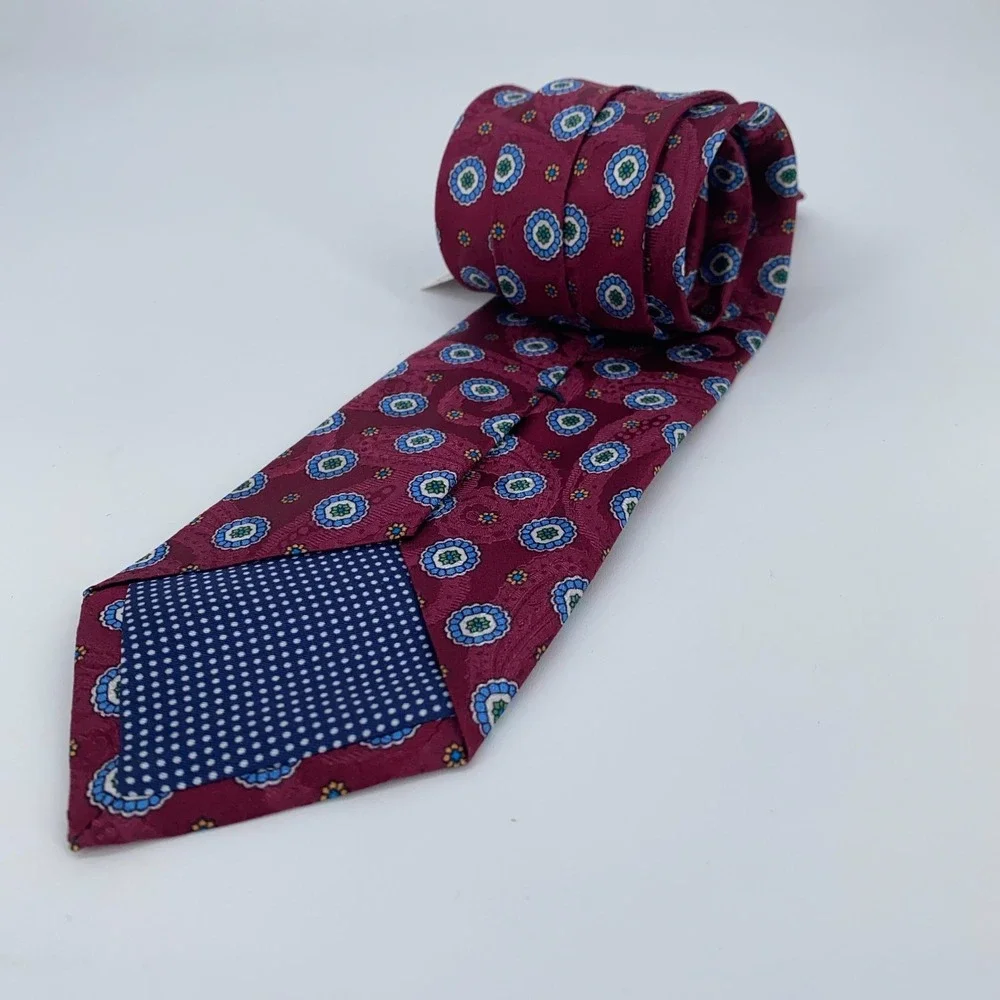 Eton Tie Mens One Size Colorful Floral Silk Classic Fit Necktie Italy‎ Made